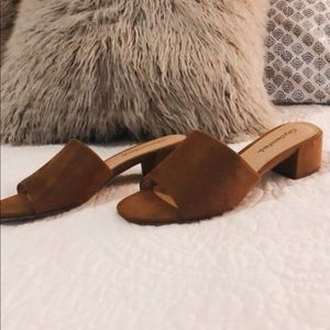 Trendy low heeled mules